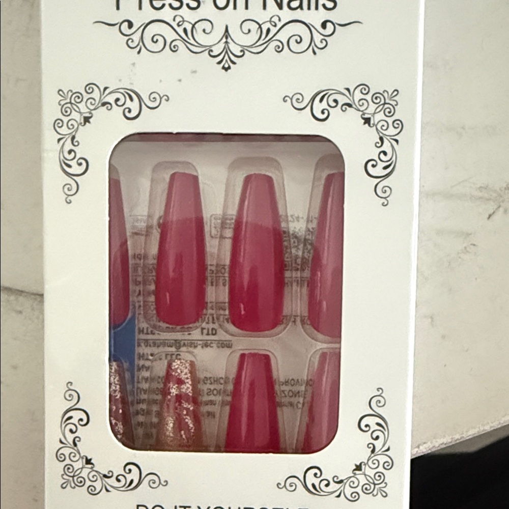 Red and Gold Press-On Nails